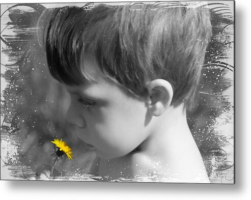 Child Metal Print featuring the photograph Gentleness of a Child by Linda Segerson