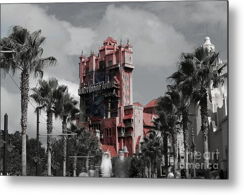 Ghost Metal Print featuring the mixed media Ghostly at the Tower by Eric Liller