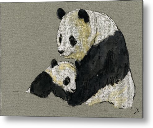 Giant Metal Print featuring the painting Giant Panda by Juan Bosco