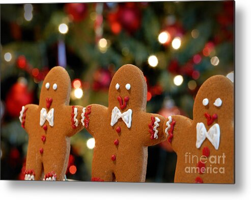 Arms Out Metal Print featuring the photograph Gingerbread Men in a Line by Amy Cicconi