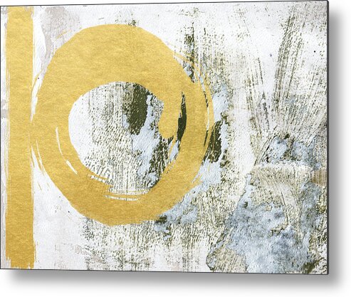 Gold Metal Print featuring the painting Gold Rush - Abstract Art by Linda Woods