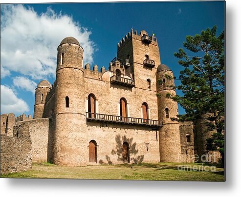 Gonder Gondar Ethiopia Royal Ethiopian Kings Castle Travel Tourism Vacations Holidays Heritage History Historic Monument Fort Architecture East Africa African Military Noble Metal Print featuring the photograph Gonder Gondar Ethiopia Royal Ethiopian Kings Castle by JM Travel Photography