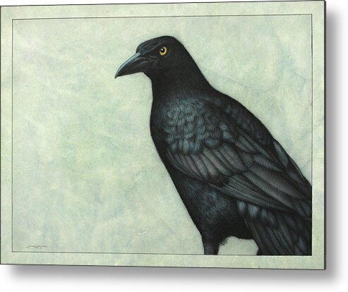 Grackle Metal Print featuring the painting Grackle by James W Johnson