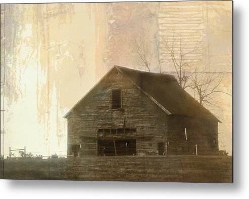 Landscape Metal Print featuring the digital art Grandfather's Barn by Lena Wilhite
