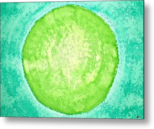 Ink Metal Print featuring the painting Green World original painting by Sol Luckman