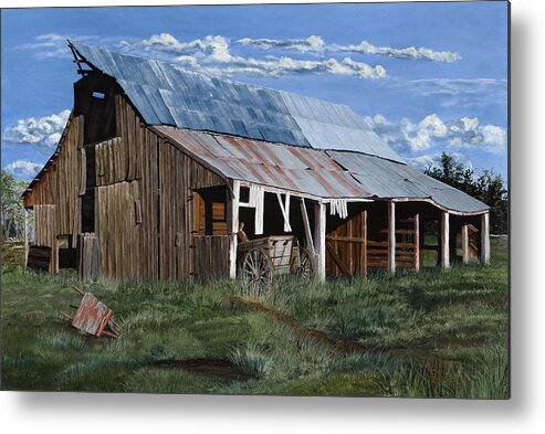 Grass Metal Print featuring the painting Greive's Barn by Timithy L Gordon