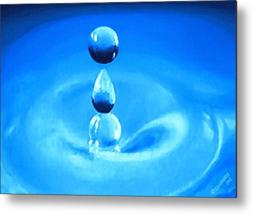 Water Metal Print featuring the painting H20 by SophiaArt Gallery