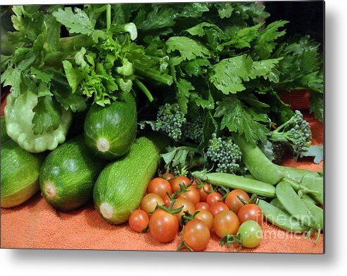 Garden. Summer. Fruit. Vegetables Metal Print featuring the photograph Harvest by Laura Mountainspring