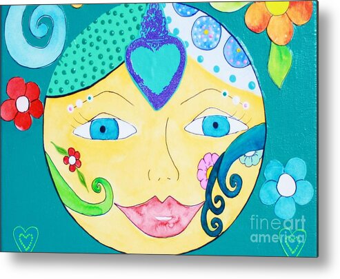 Sun Metal Print featuring the painting Heart Sun by Melinda Etzold