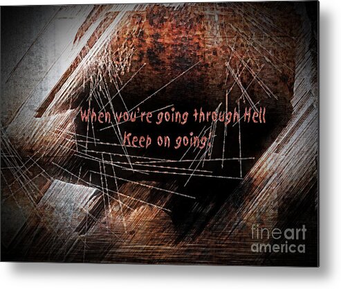 Text Metal Print featuring the digital art Hell Text by Dee Flouton