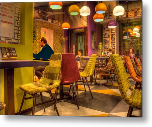 Hipster Metal Print featuring the photograph Hipster Cafe by Matthew Bamberg