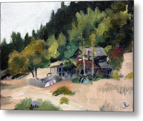 Landscape Metal Print featuring the painting House at Needlerock by Sarah Lynch