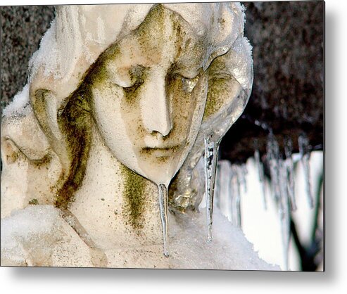 Winter Metal Print featuring the photograph Ice Tear Drop by Gothicrow Images