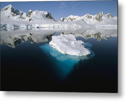 Feb0514 Metal Print featuring the photograph Iceberg And Mountains Paradise Bay by Tui De Roy