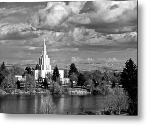 Temple Metal Print featuring the photograph Idaho Falls Temple by Eric Tressler