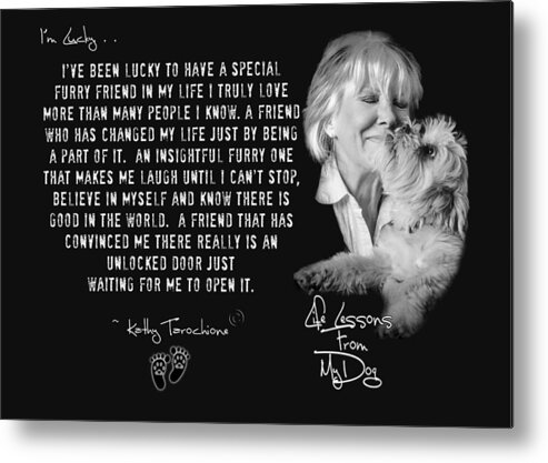 Dog Metal Print featuring the digital art I'm Lucky by Kathy Tarochione