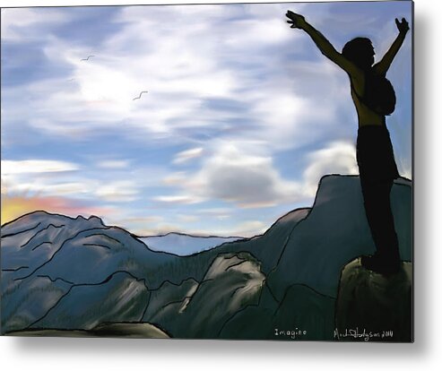 Big City Mountaineers Metal Print featuring the painting Imagine by Michael Hodgson