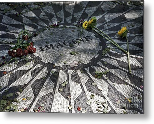 Imagine Metal Print featuring the photograph In Memory of John Lennon - Imagine by Madeline Ellis