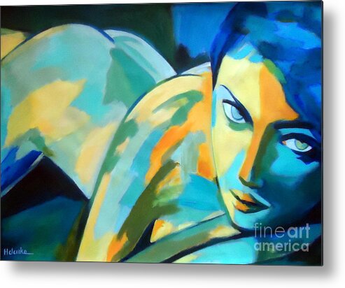 Nude Paintings Metal Print featuring the painting In repose by Helena Wierzbicki