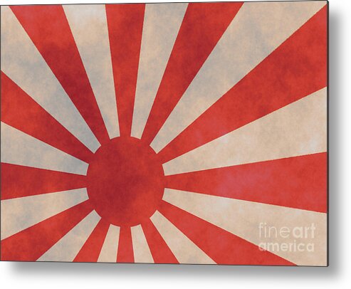 Japanese Metal Print featuring the digital art Japanese Rising Sun by Amanda Mohler