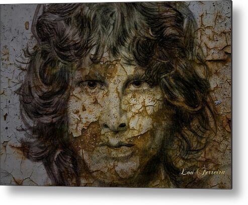 The Doors Painting Metal Print featuring the digital art Jim Morrison by Louis Ferreira