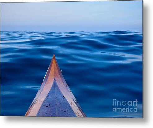 Blue Metal Print featuring the photograph Kayak on Velvet Blue by Michael Cinnamond