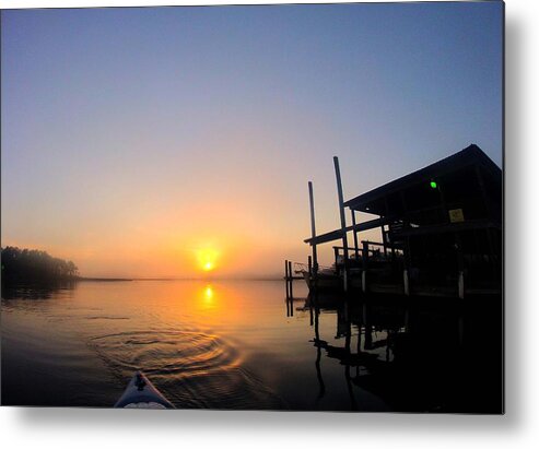 Palm Metal Print featuring the digital art Kayaking on the Bon Secour River by Michael Thomas