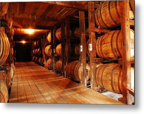Makers Metal Print featuring the photograph Kentucky Bourbon Aging in Barrels by James Kirkikis