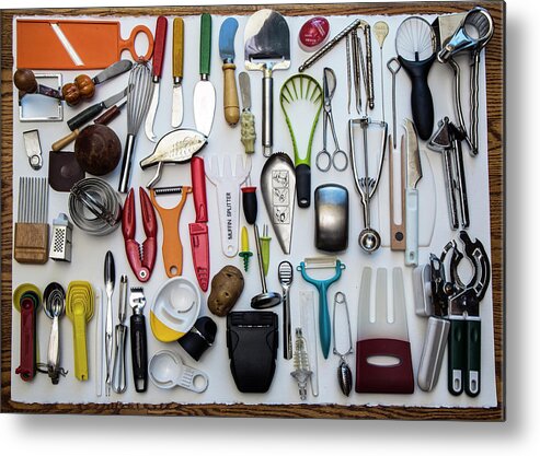 Transfer Print Metal Print featuring the photograph Kitchen Tools by Jill Clardy