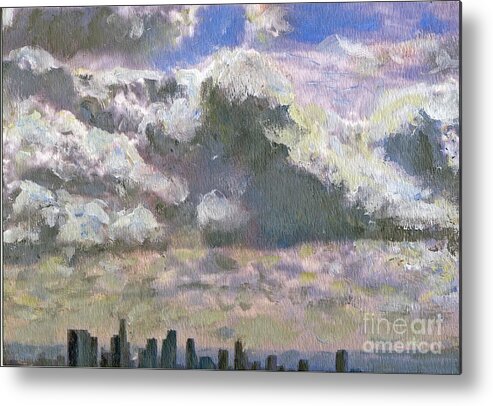 Clouds Metal Print featuring the painting LA Equivalent by Randy Sprout