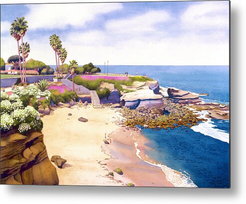 La Jolla Metal Print featuring the painting La Jolla Cove by Mary Helmreich