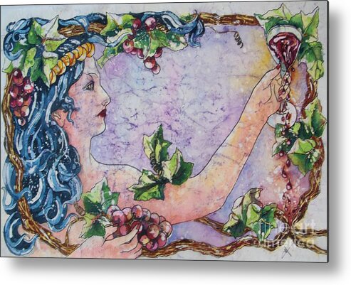 Wine Metal Print featuring the painting Lady of the VIne by Carol Losinski Naylor