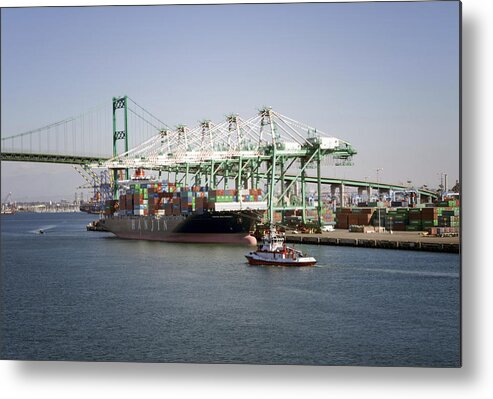 Lafd Metal Print featuring the photograph LAFD Fire Boat 2 San Pedro CA 03 by Thomas Woolworth