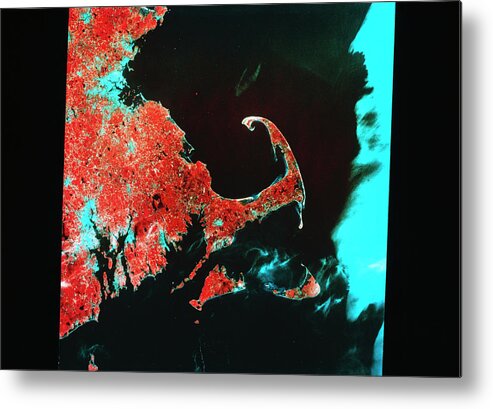 Landsat Imagery Metal Print featuring the photograph Landsat Infrared Image Of Cape Cod by Mda Information Systems/science Photo Library