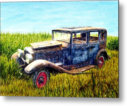 Antique Metal Print featuring the digital art Last Tour For An Old Ford Touring Car by Ric Darrell