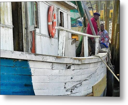 Shrimp Boat Metal Print featuring the photograph Laughs on a Shrimpboat by Patricia Greer