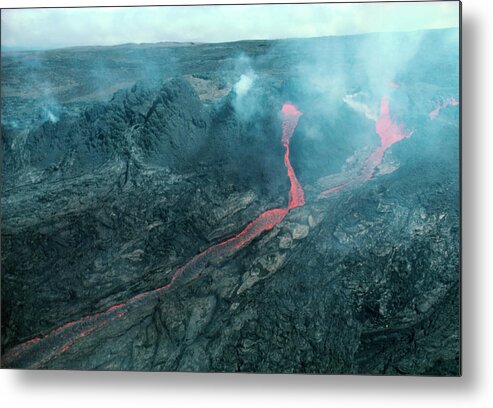 Geology Metal Print featuring the photograph Lava Flow On Mauna Loa by Peter Menzell/science Photo Library