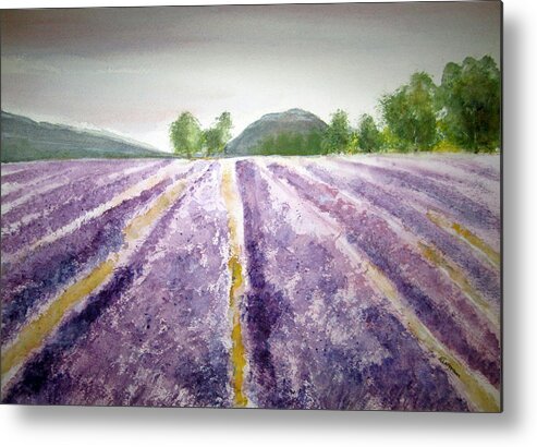 Fora Metal Print featuring the painting Lavender Fields by Elvira Ingram