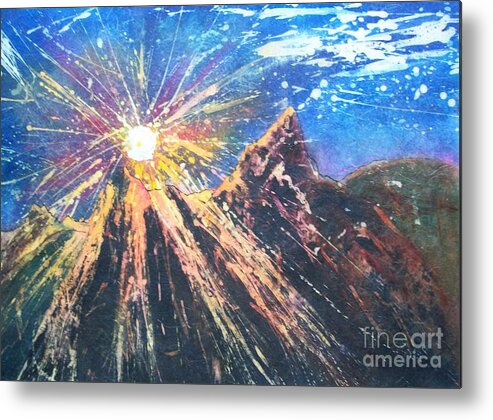 Sunset Metal Print featuring the painting Let There Be Light by Carol Losinski Naylor