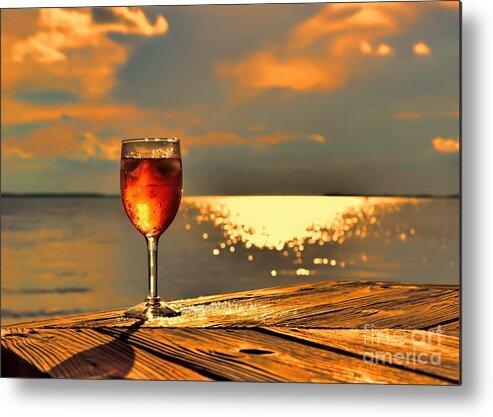 Tropical Sunset Metal Print featuring the photograph Let's Share A Glass Of Sunset by Olga Hamilton