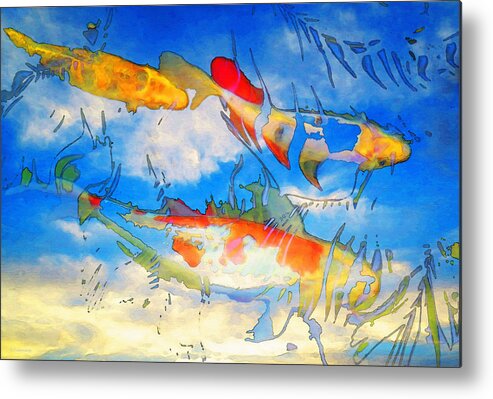 Koi Metal Print featuring the painting Life Is But A Dream - Koi Fish Art by Sharon Cummings