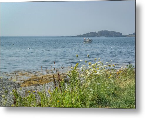 Maine Metal Print featuring the photograph Lobster boat at rest by Jane Luxton