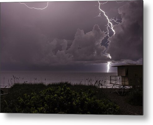 Lightning Metal Print featuring the photograph Long Bolt by Christopher Perez