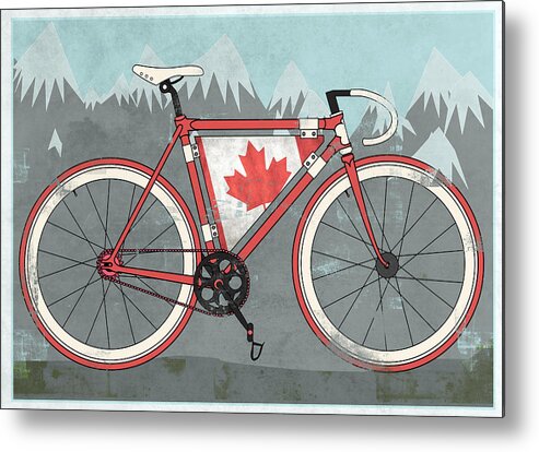 Canada Metal Print featuring the digital art Love Canada Bike by Andy Scullion