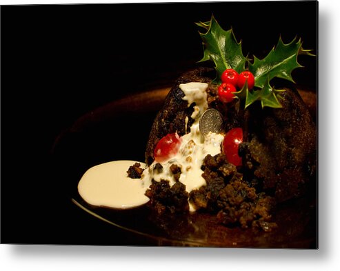 Christmas Pudding Metal Print featuring the photograph Lucky Sixpence by Amanda Elwell