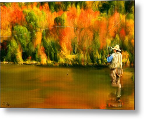 Fly Fishing Metal Print featuring the digital art Lure Of Fly Fishing by Lourry Legarde