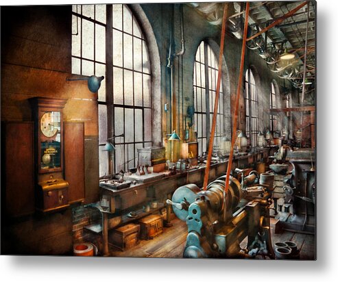 Suburbanscenes Metal Print featuring the photograph Machinist - Back in the days of yesterday by Mike Savad