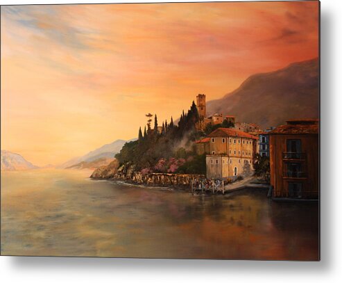 Malcesine Metal Print featuring the painting Malcesine Lake Garda ITALY by Jean Walker