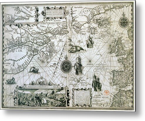 1594 Metal Print featuring the painting Map Canada, C1594 by Granger
