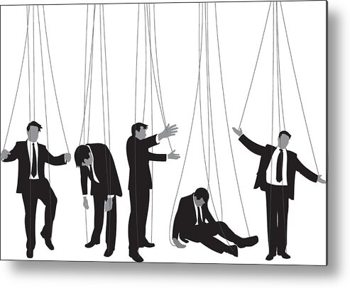 Corporate Business Metal Print featuring the drawing Marionette Man by Jameslee1